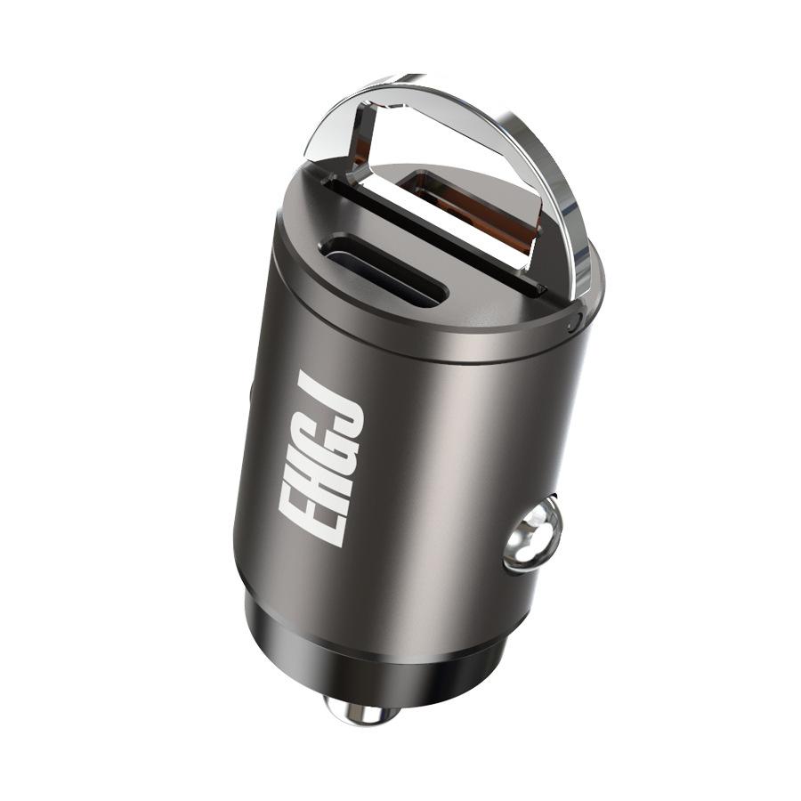 

90 Вт Прикуриватель USB C, [PD45 Вт и QC45 Вт] Адаптер для быстрой зарядки в автомобиль, Супермини металлический адаптер Package:6.3*5.26*2.39cm серый