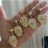 Summer Beach Series Titanium Steel Wind 26 Letter Oil Drip Three-Dimensional Necklace 18K Gold Plated Color Retaining Sweater Chain