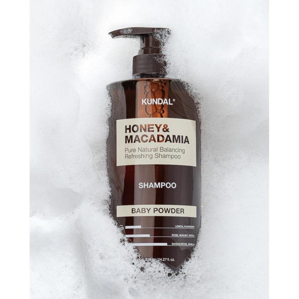 [Kundal] Honey&Macadamia Nature Shampoo 500ml +Treatment 500ml (Baby Powder)