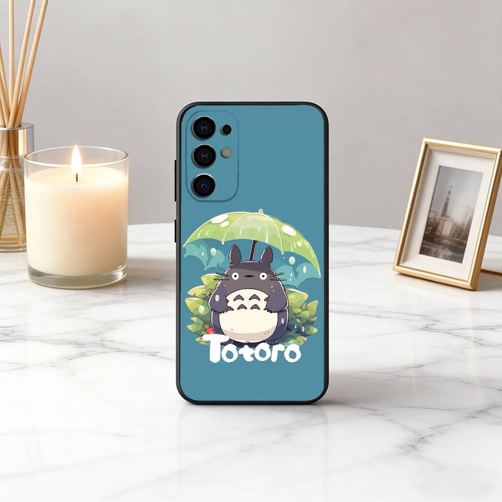 Cute Fat Cat T-Totoro-ct Phone Case For Samsung S25,S24,S21,S22,S23,S30,Ultra,S20,Plus,Fe,Lite,Note,10,Black Cover