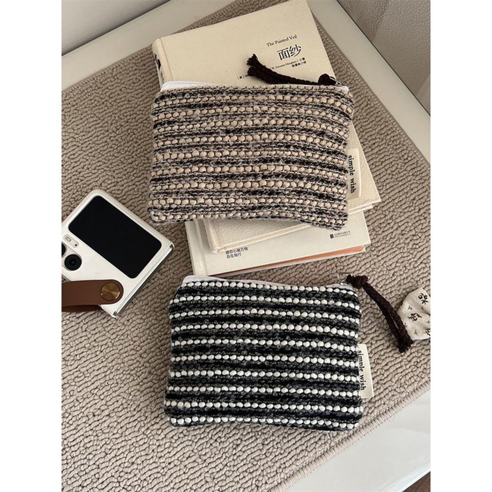 Briskstyle Vintage Check Striped Cloth Coin Purse Card Holder Pouch Keyring