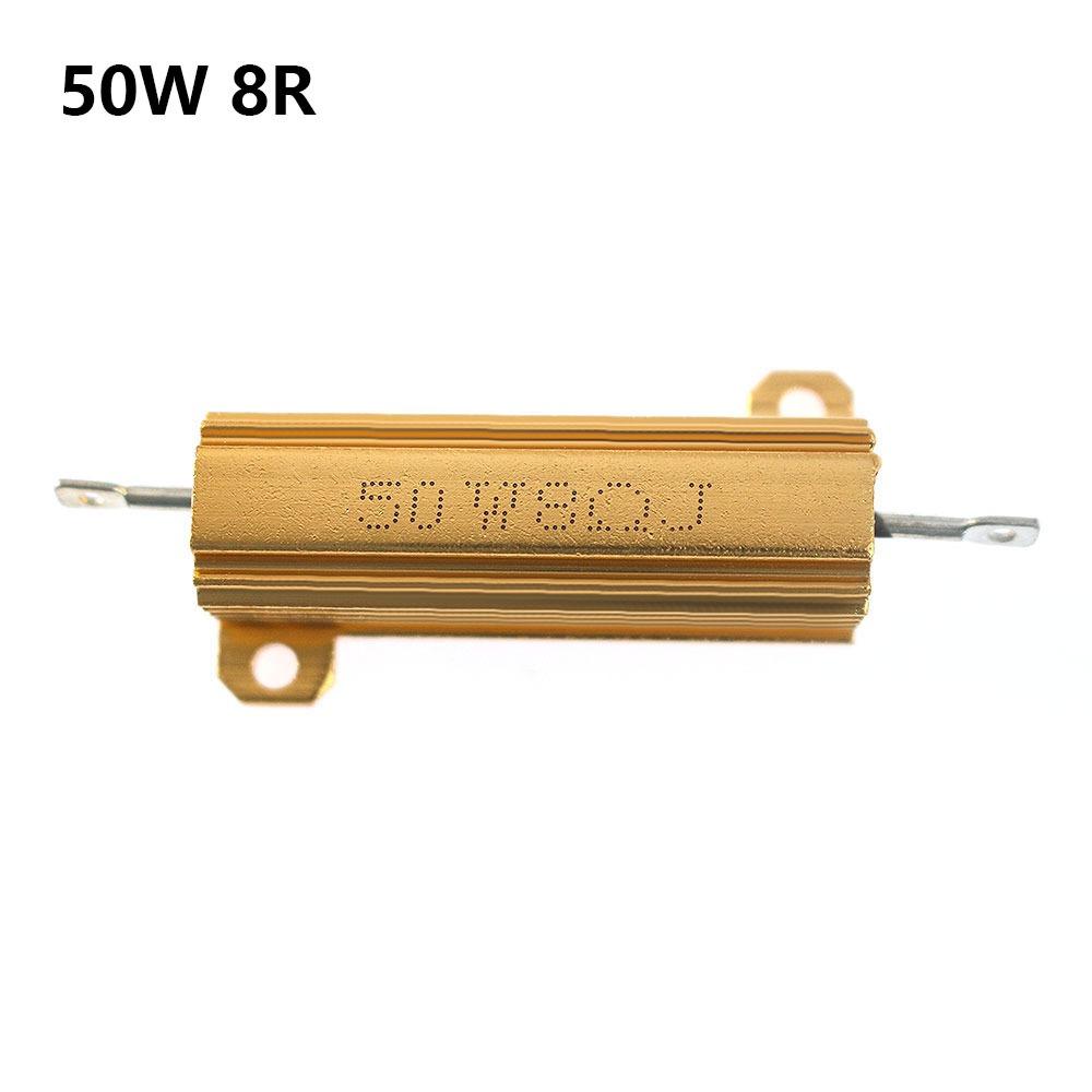 1Pcs 50W RX24 Aluminum Power Resistor 0.1-10ohm Aluminum Shell Wirewound Load Resistor High Insulation Wirewound