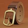 Personalized Fashion Leather Pin Buckle Brass Handmade Belt Trendy Young People Pure Cowhide Versatile Retro Belt