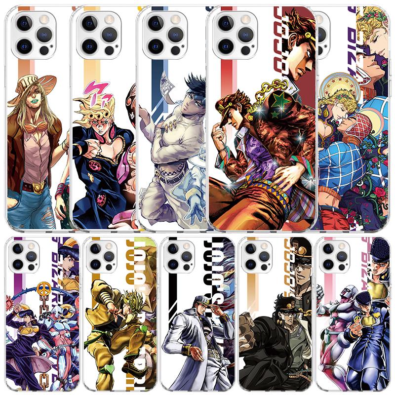 JoJo Bizarre Adventure Anime Phone Case For IPhone 16 17 Air 16E 15 14 Plus 13 Mini 12 11 Pro Max 7 8 + SE 2020 Soft TPU Back Co