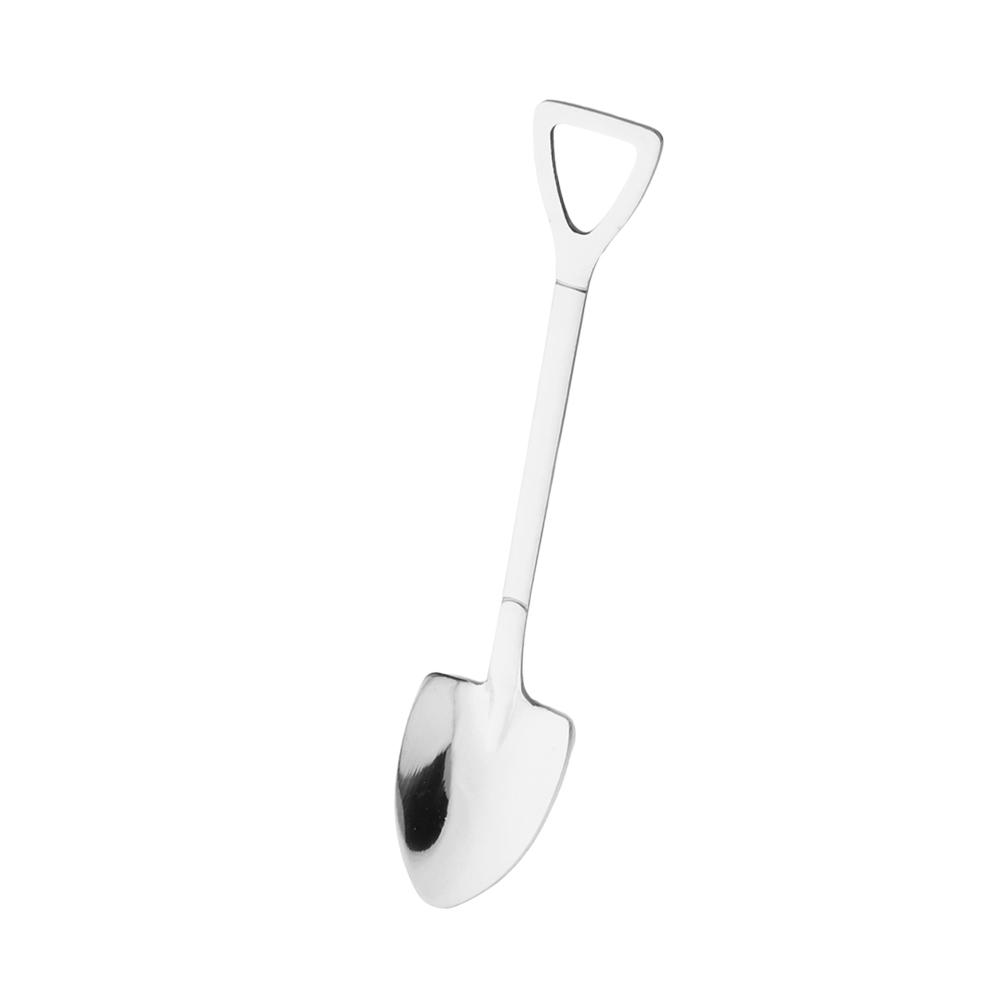 1/2 stk spade skjeer Dessert vannmelon iskremske Kreativ kaffeskje i rustfritt stål Kjøkkenservise Sølv teskje