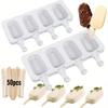 1/4 buc Matrițe DIY pentru Popsicle Silicon Matriță pentru Înghețată Ovală Matriță pentru Ciocolată Ice Pop pentru Delicii Congelate Făcute Manual Gadgeturi de Bucătărie