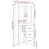 VidaXL Buffet haut Blanc 69,5x34x180 cm Bois d'ingénierie 3198641