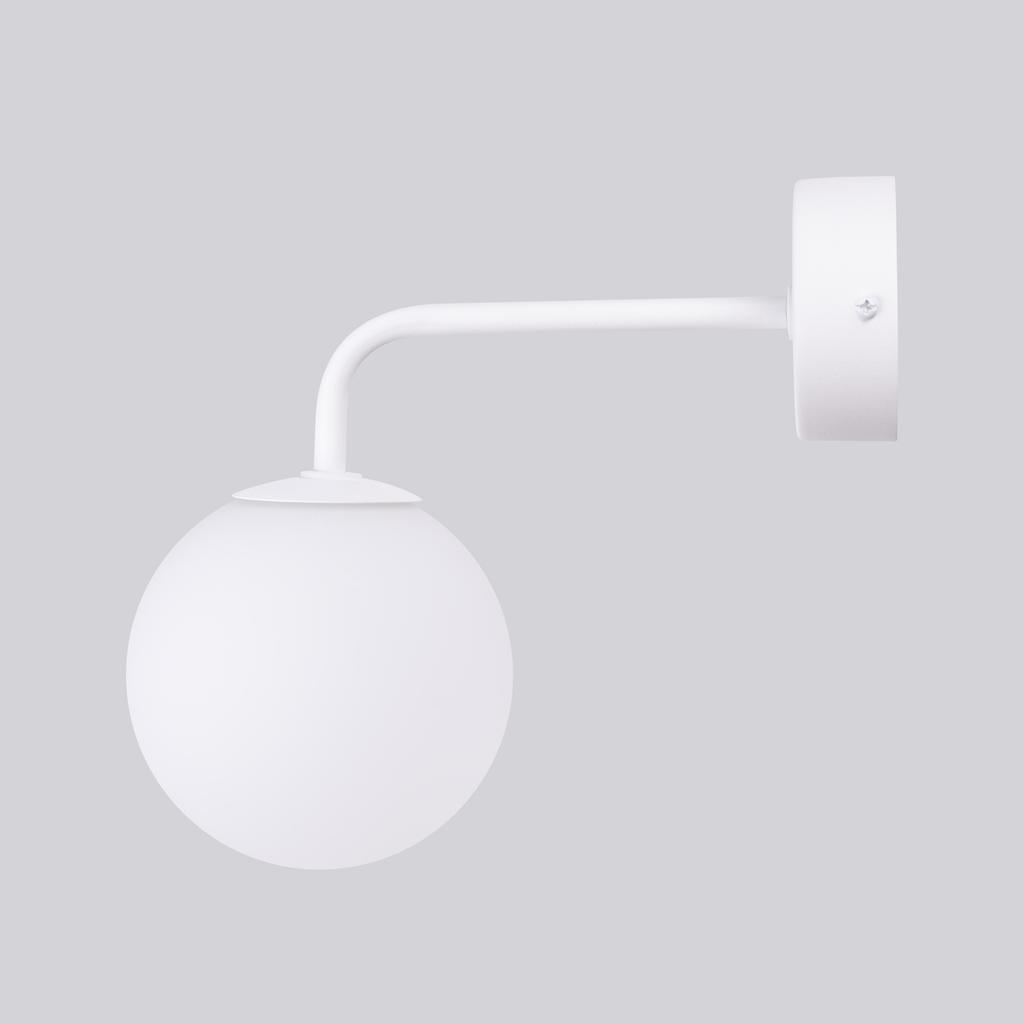 Kinkiet Ścienny Biały Szklana Biała Kula Do Łazienki Przedpokoju 1Xg9 8W Astral Sollux Lighting