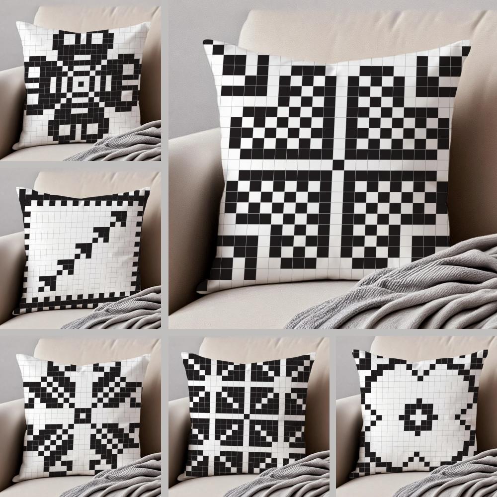 Retro Pixeliger Ar Pixel-Druck Textur Kissenbezug Überwurf-Kissenbezug Verdeckter Knopf Strapazierfähiges Polyester Stuhlkissen