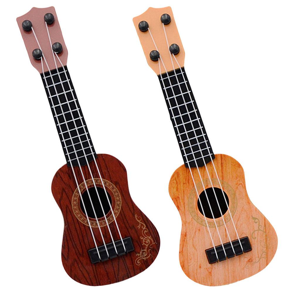 2 Stück Simulations-Ukulele Kleine Gitarre Kinder Musikinstrument Früherziehung Schöne Gitarre für Kinder Familienzusammenkunftsgeschenke