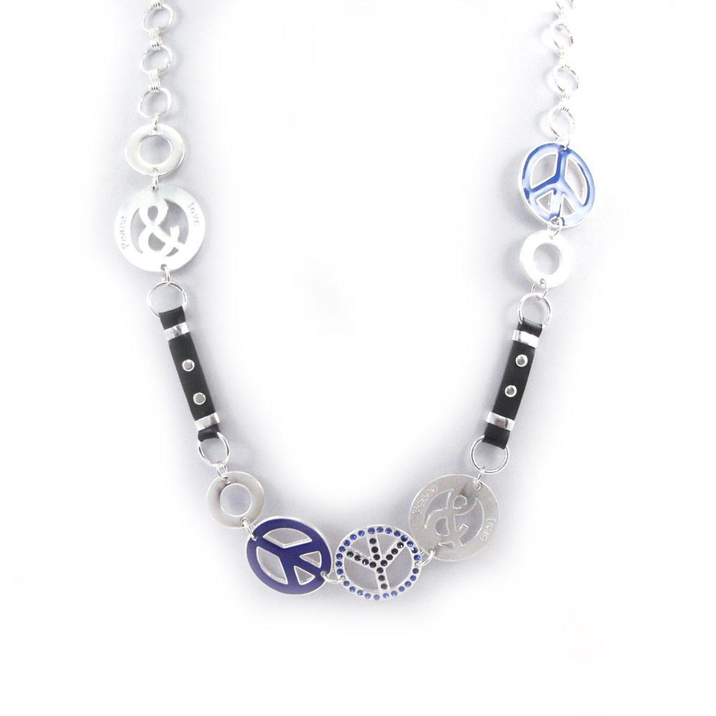 NOA [G5886] – Blaue Designer-Halskette „Peace“.