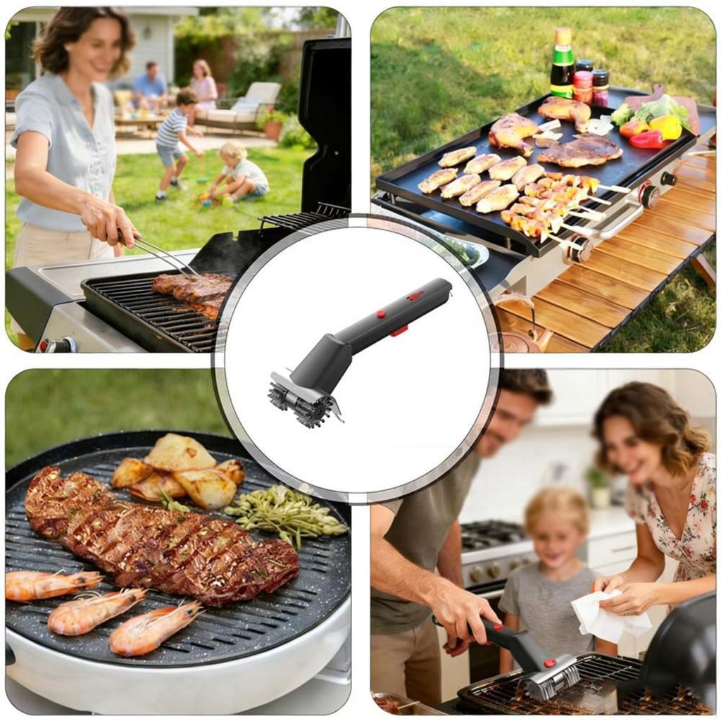 Electric Grill Brush, Cordless Rechargeable Barbecue Grill Cleaner, Home Automatic Grill Cleaner, BBQ Brush for Grill Efficient Cleaning, 2-Speed