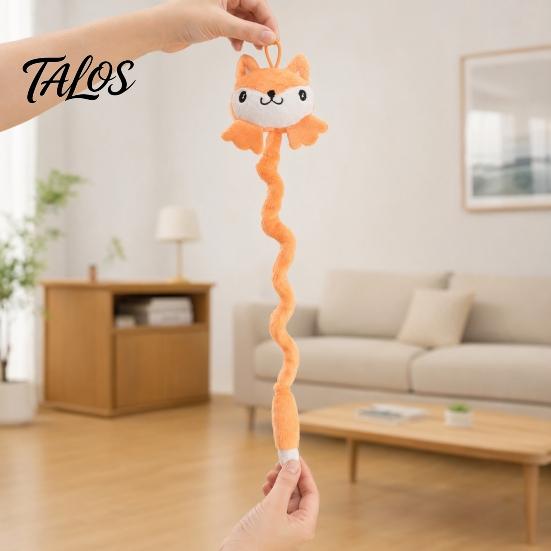 Interactive Cat Toy Plush Animal Toy, Long Tail Chew with Crinkle Sound, Hanging Stuffed Fox Chick Monkey for Indoor Cats Solo or Play Accessory