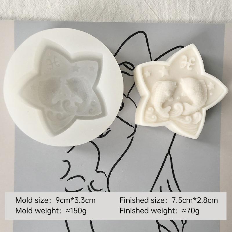 

DIY Horoscope Relief Silicone Mold Constellation Pentagram Gemini Zodiac Plaster Resin Mold Handmade Soap Candle Making Supplies