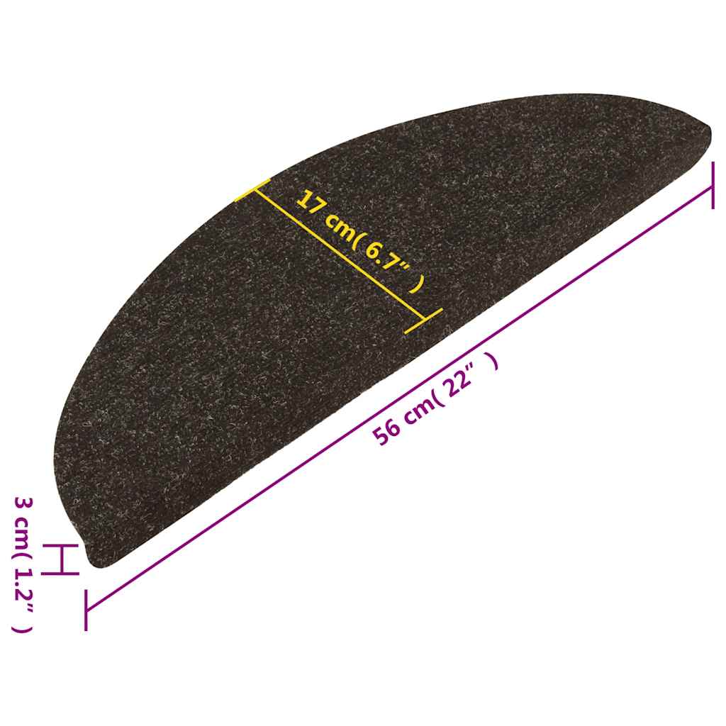 Self Adhesive Stair Treads 10 pcs Anthracite 56 x 17 x 3 cm