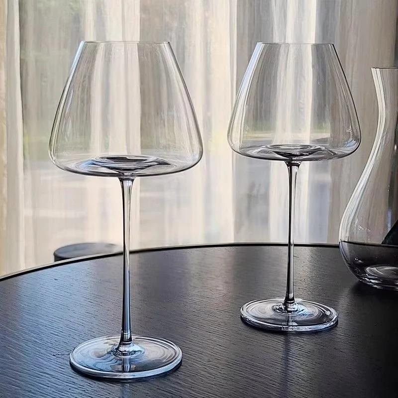 720ml Crystal Burgundy Wine Glass Set Modern Fluted Design Dishwasher Safe for Red Wine Tasting Home Bar Gift