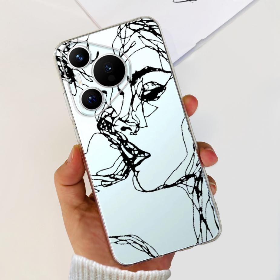 For Huawei Pura 70 Pro Plus Case Stylish Painted Cover Clear Silicone Phone Cases For Huawei Pura 70 Pro Pura70 Pro+ Soft Fundas