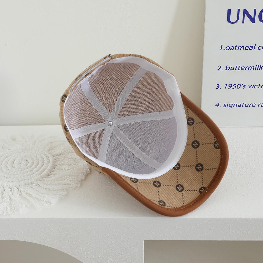 Children's Autumn/Winter Corduroy Fisherman Hat - Korean Style, Graffiti Design, Fashionable Baseball Cap.