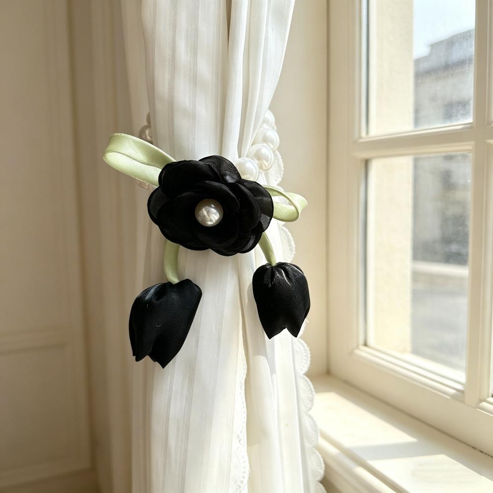 Beautifully Flowers Curtain Straps Magnetic Sheer Curtains Tiebacks Pearl Curtain Buckle  Bedroom