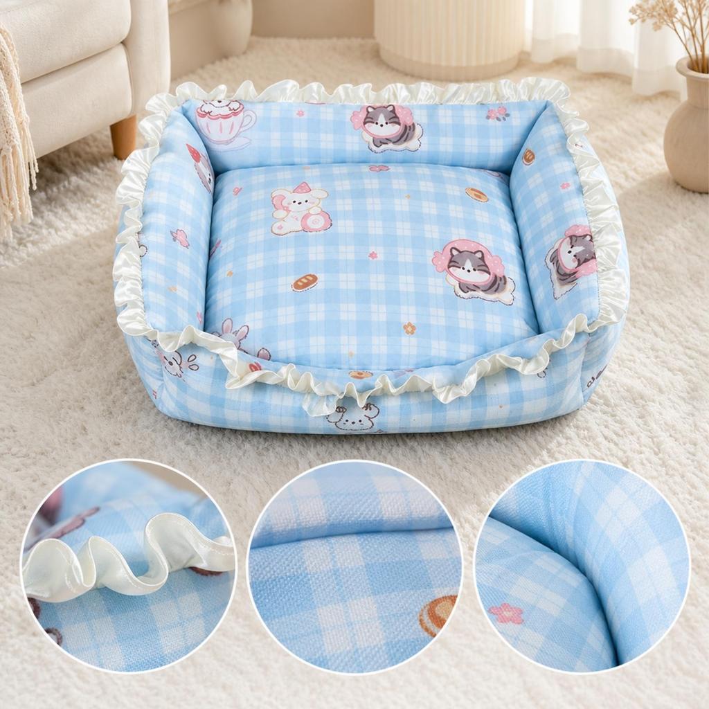 Soft Pet Bed with Raised Sides Cozy for Everyday Napping