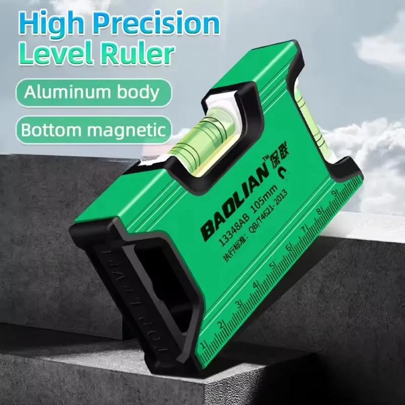 Neue Hochpräzisions-Wasserwaage Stark magnetisch Mini Multifunktions-Aluminiumlegierungslineal Wasserwaage Dekoration Spezialwerkzeug