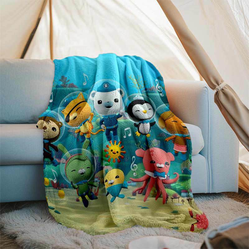 The Octonauts Theme Printed Blanket - Perfect for Couch, Bed, Travel & Outdoor Use | Machine Washable, Cozy & Durable.