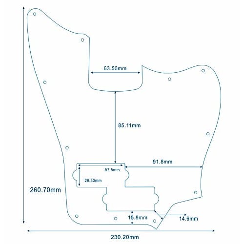 Guitar Pickguard for Squier Jaguar Bass VM Style Guitar Pickguard with Scratch Plate (4-Ply Red Tortoise)