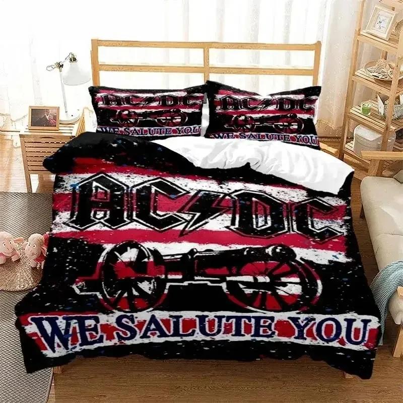 AC/DC Rock Band Bedding Set 3D Print Duvet Cover Set Boys Girls Twin Queen Size Bed Set Kids Adult Fashion Home