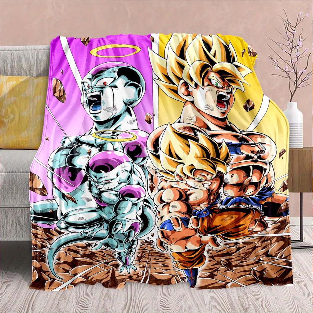 Dragon Ball Anime Flannel Blanket - Soft Warm Perfect for Sofa, Bedding Camping Travel Office Home Decor -QJY