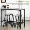 Five-Piece Industrial-Style Bar Table Set - Grey/Black