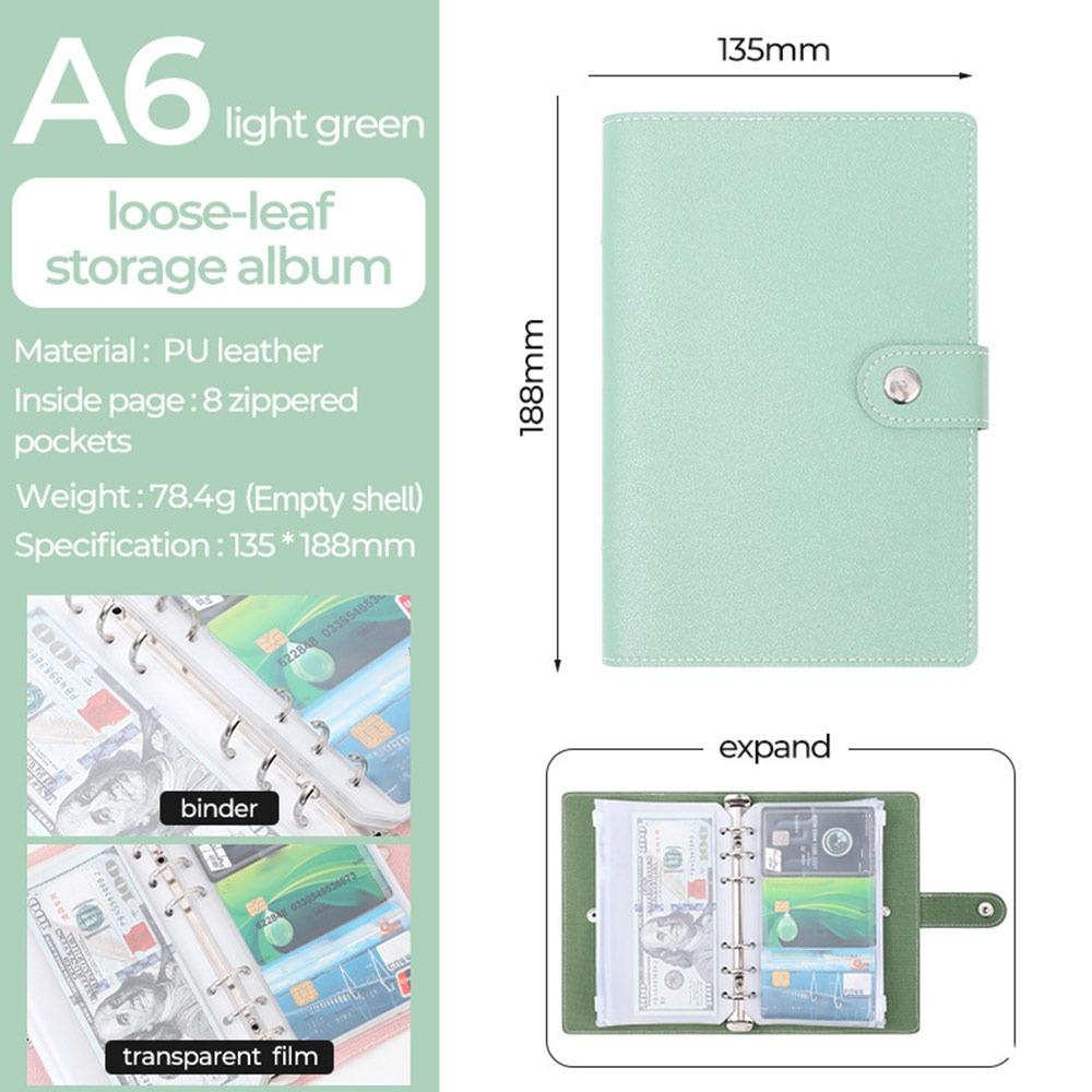 Macaron Money Organizer PU Leather Loose-leaf Notebook Durable Cash Saving Planner  Planner