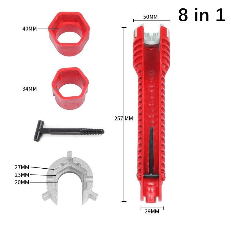 14-In-1 Multi-Function Sink & Faucet Repair Wrench - Durable Abs, Anti-Slip Long Handle For Kitchen & Bathroom Plumbing