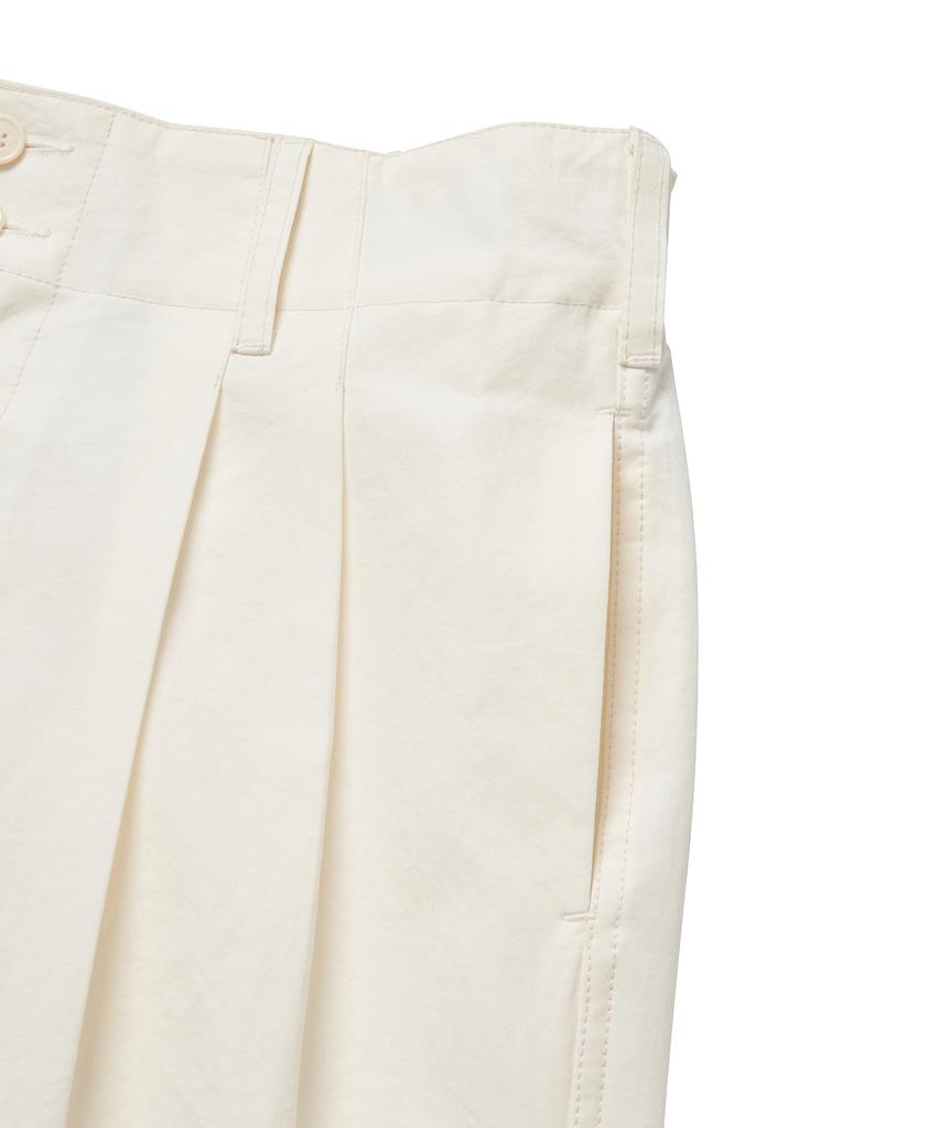 COTTON BELL Two-Button Wide Slim Pants - Ivory