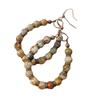 Handgjorda Retro Boho Chic Dangle-örhängen med Natursten och Pärlhänge Perfekta för Vardagsbruk och Festivaler