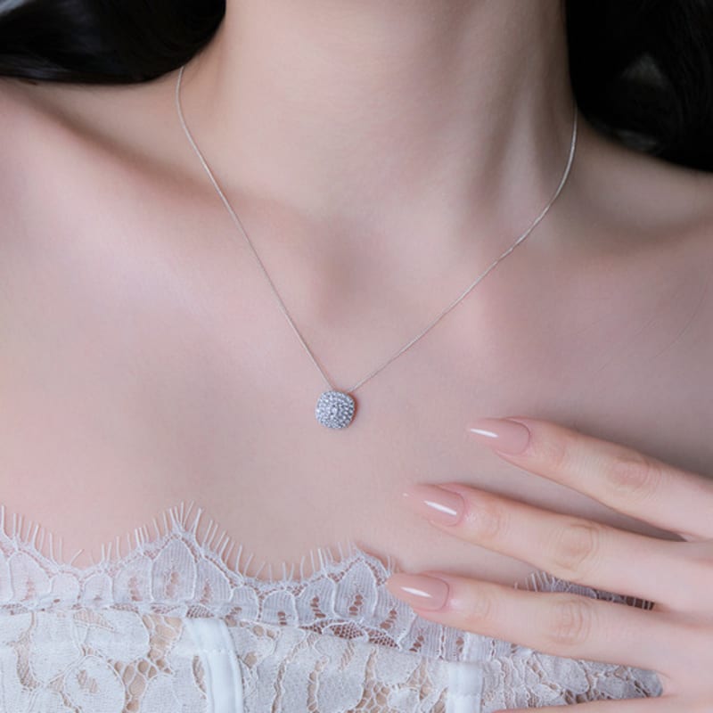 reve DQ pave square necklace