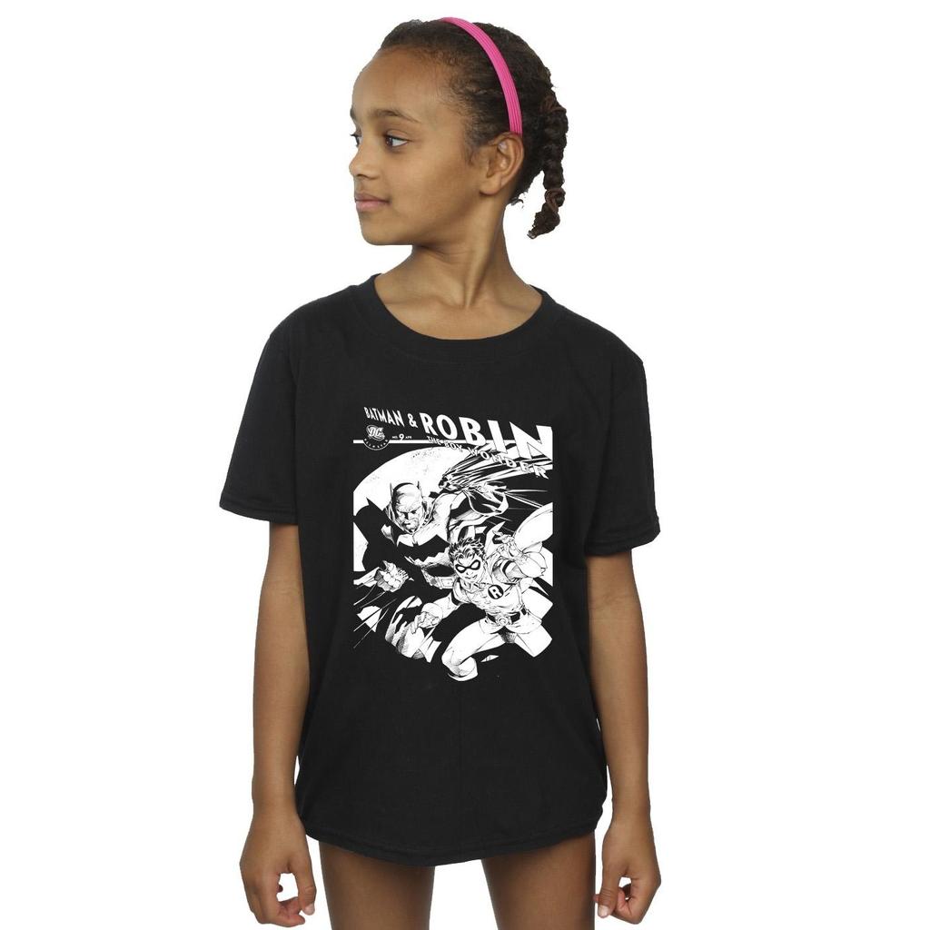 DC Comics Dziewczęcy bawełniany T-shirt Batman i Boy Wonder