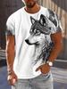 Summer 3D Wolf Pattern T-Shirts for Men Men's Short Sleeve Tee Round Neck Men's Tops Fashion Currents Oversized Men's T-Shirt