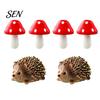 Cute Hedgehog Mushroom Set Micro Landscape Ornaments for Moss Terrariums Fairy Garden Decor, Miniature Decor Figurine, Mini Statue, Potted Plant