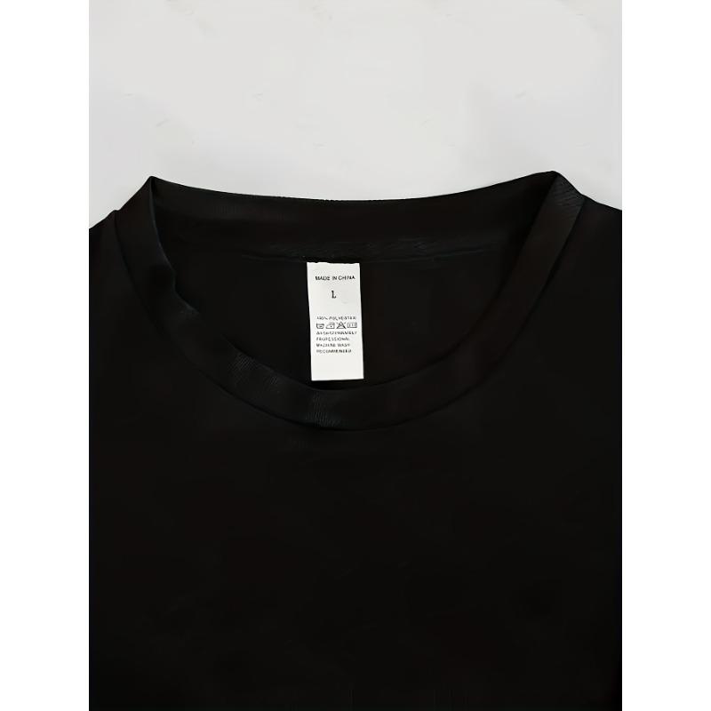 European sizes Men's Helvetica Print T-Shirt - Minimalist Casual Round Neck Short Sleeve Tee with Iconic Font