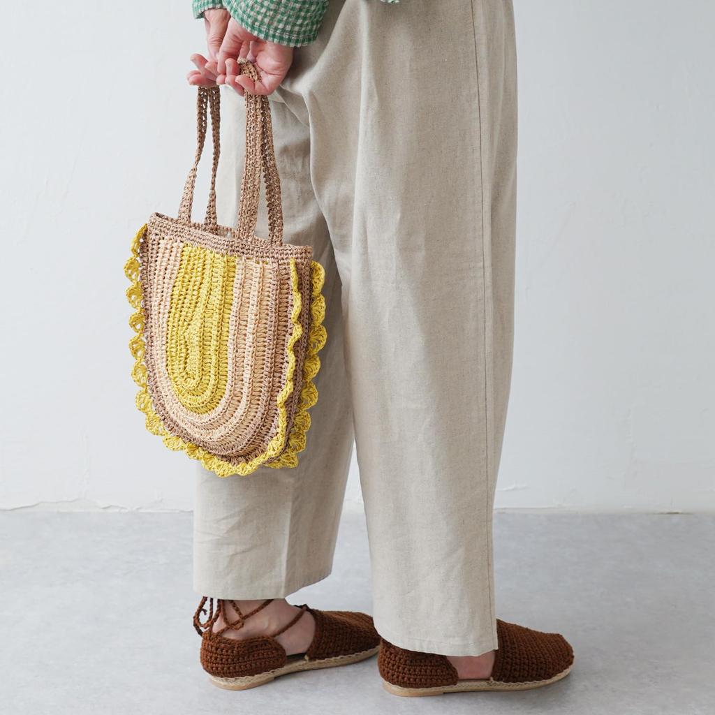 Raw wool knitting kit ruffle bag #16-5 3-color