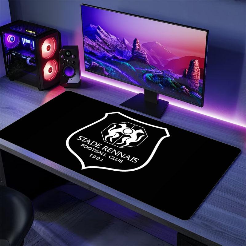 Stade Rennais FC Mouse Pad, Large Gaming Desk Mat, Non-slip XXL Mousepad for Laptop & Tablet, Mini PC Playmat with Stitched Edges