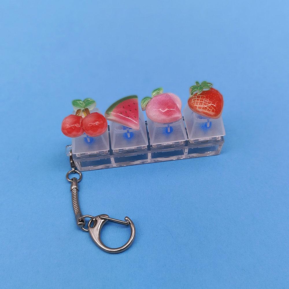 Keychain Keycap Mobile Phone Pendant Fruit Cute Kawaii Keyring Fingertip Decompression Novelty Pop Fidget Toy Valentine Holiday Gift