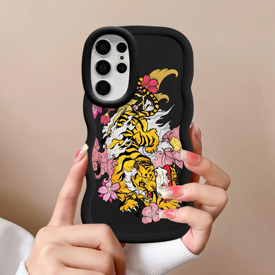 Flower Tiger Soft Phone Cover Case for Samsung Galaxy S23 Plus A26 A25 S22 Ultra S25 S24 S21 S20 FE A34 A54 A24 A36 A55 A35