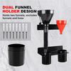 HHO-Aluminum Alloy Car Coolant Funnel Stand Bracket Wall-Mounted Rack With Dual Storage Cup Support