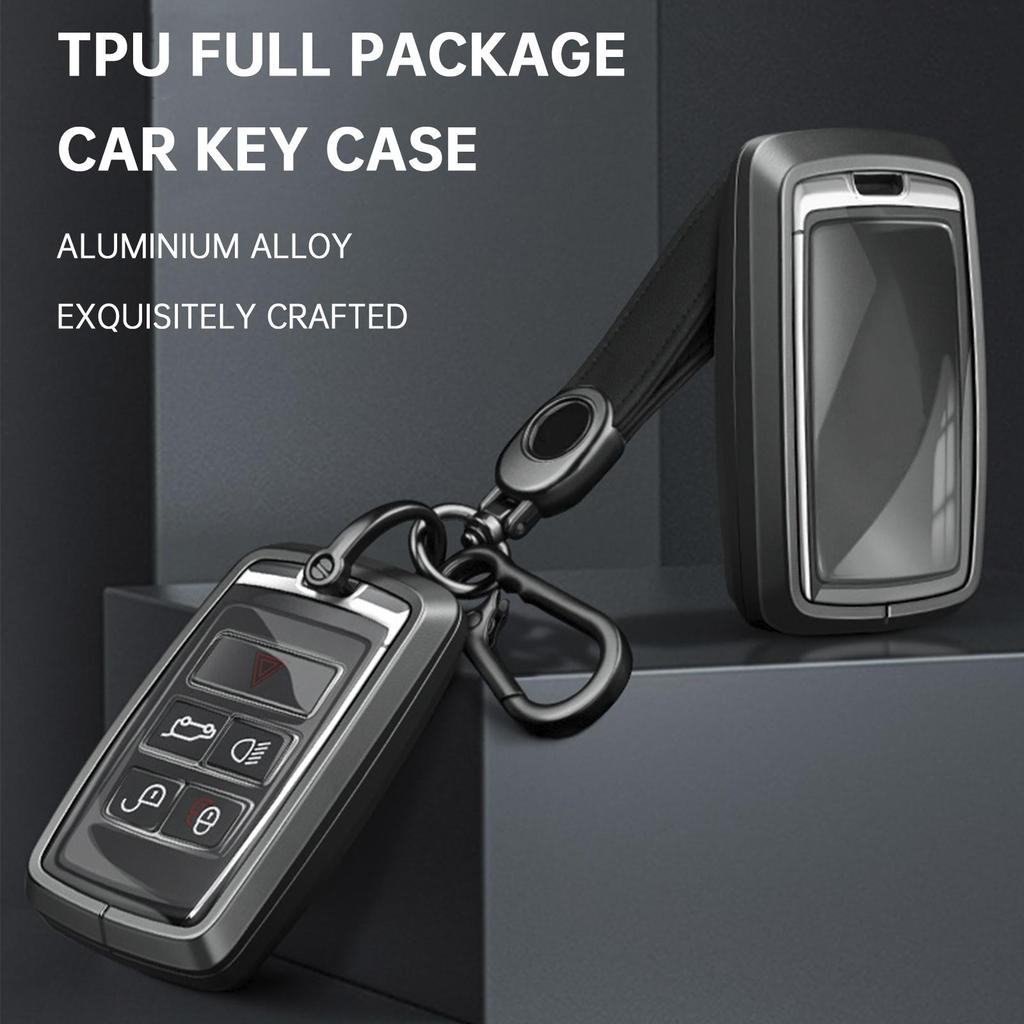Alloy Aluminum TPU Soft Film Car Key Black Case Cover For Land Rover