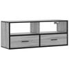 TV Stand Grey Sonoma 100 x 31 x 39.5 cm Particleboard and Metal