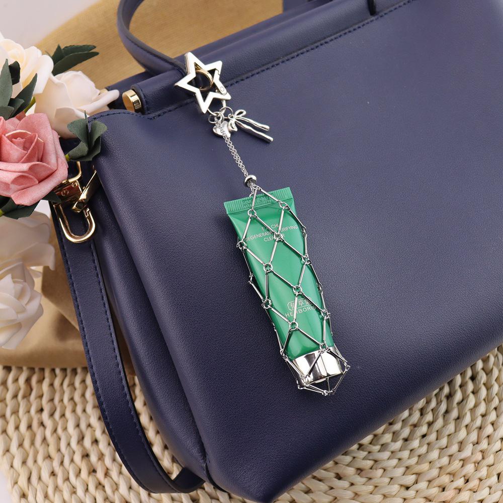 Original Fashion Metal Mesh Crossbody Bag Charm and Keychain Accessory