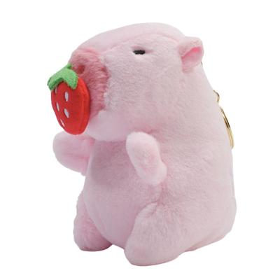Clearstone Capybara Plush Keychain, Chabimaru, Strawberry, 13cm, Pink
