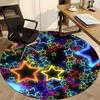 1pc Colorful Stars Chair Carpet for Office, Round Non Slip Durable Large Size Office Carpet, Suitable for Office