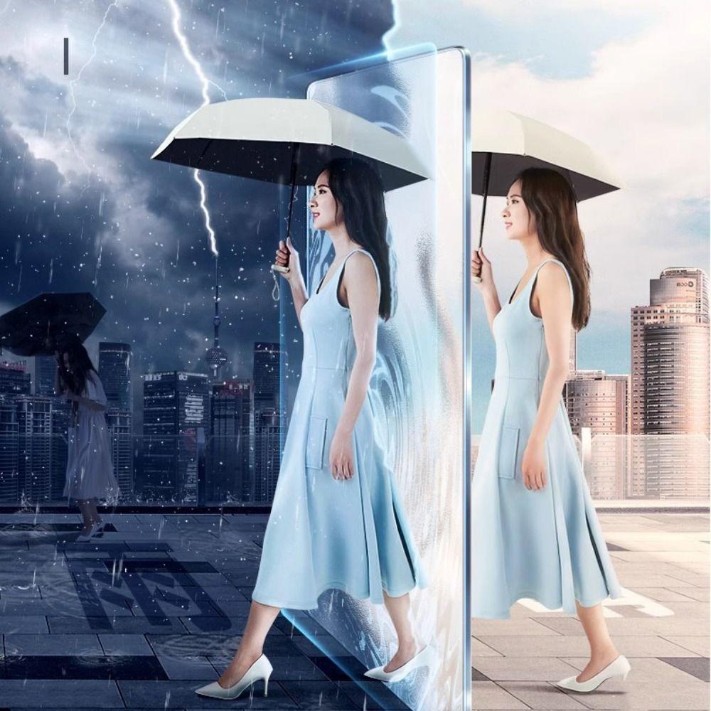 Windproof Rain Umbrella Anti UV Sun Shade Parasol Five-Folding Parasol  Student